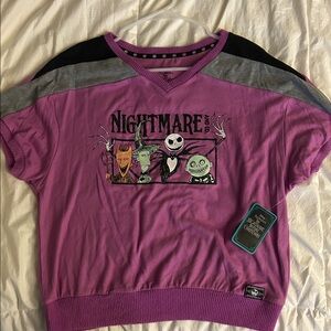 Disney The Nightmare Before Christmas Purple V-Neck Tee